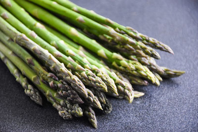 High angle view of vegetables on table
