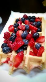 Close-up of fruit served in plate