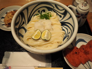 Close-up of food served in plate