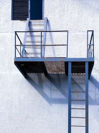 High angle view of staircase in building