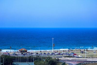 View of sea against clear sky