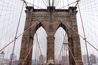 Low angle view of suspension bridge