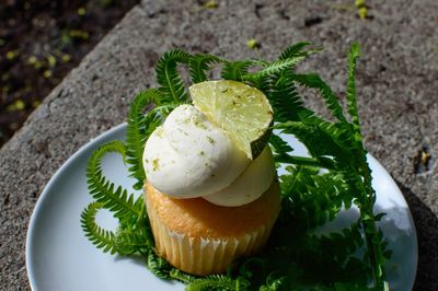 Close-up of dessert in plate