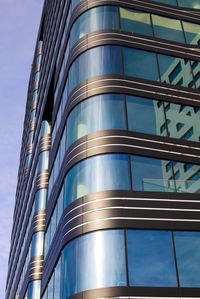 Low angle view of modern building against sky