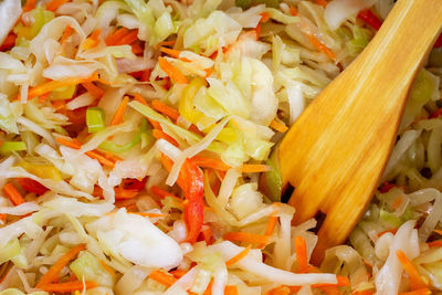 Full frame shot of chopped vegetables