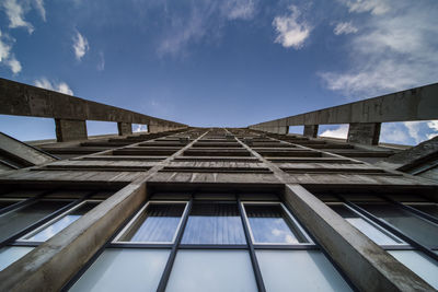 Low angle view of modern building against sky