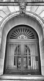 Closed door of old building