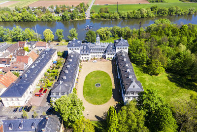 High angle view of historical building