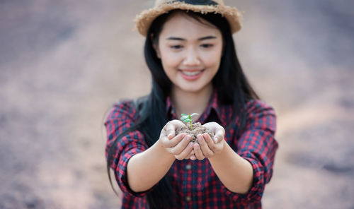 Young woman smiling