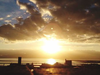 Scenic view of sea at sunset