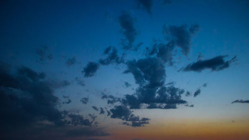 Low angle view of cloudy sky