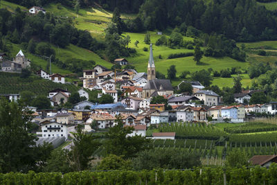 High angle view of townscape