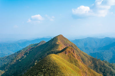 Scenic view of mountains against sky