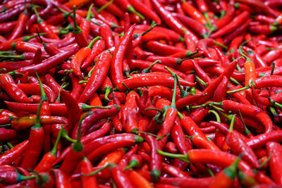 Full frame shot of red chili peppers