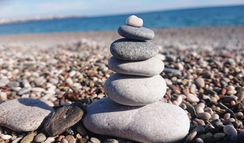 Stack of stones on beach