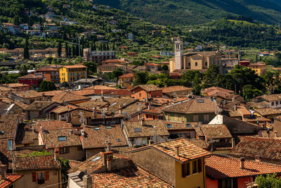 High angle view of townscape