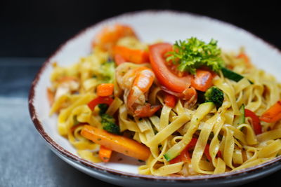 Close-up of salad served in plate