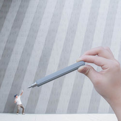 High angle view of woman hand on wall