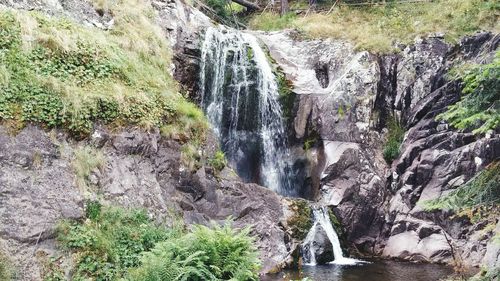 Scenic view of waterfall