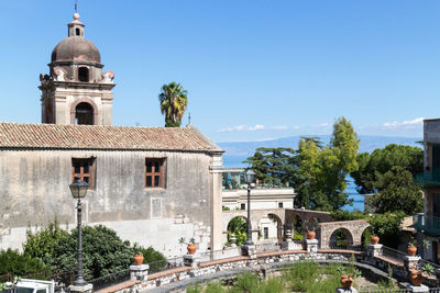 Exterior of historic building against sky