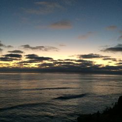 Scenic view of sea at sunset