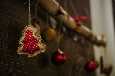 Close-up of decorations hanging
