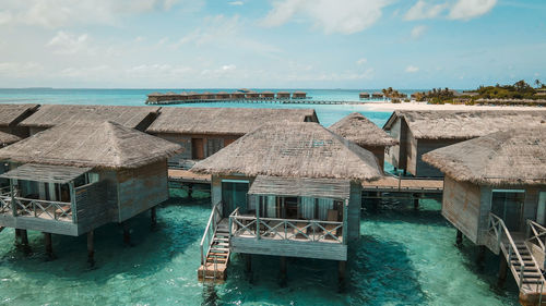 Overwater bungalow in maldives islands 