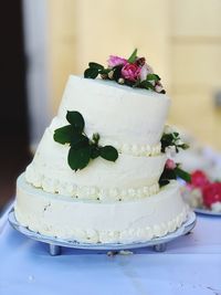 Close-up of cake on table