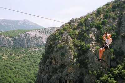 Man hiking on mountain