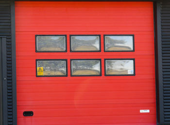 Full frame shot of closed red window