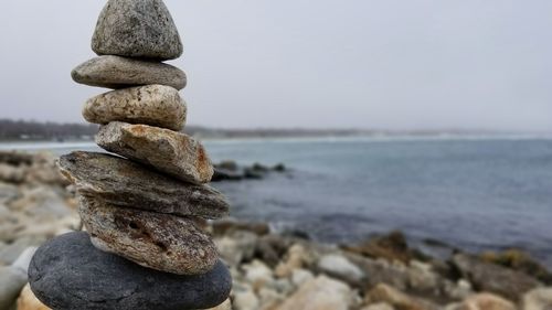 Stack of stones on beach