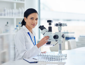 Female scientist working in laboratory