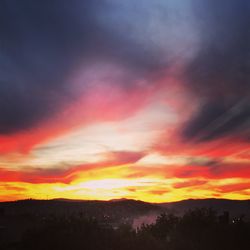 Scenic view of dramatic sky during sunset