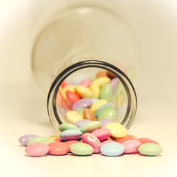 Close-up of candies in jar