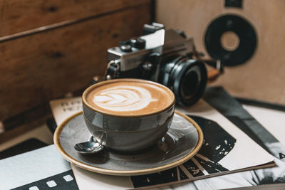 Close-up of coffee on table