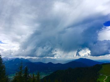 Scenic view of mountains against sky