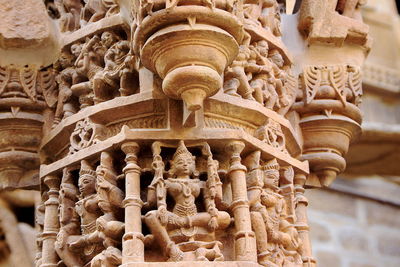 Low angle view of sculpture in temple