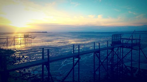 Scenic view of sea at sunset