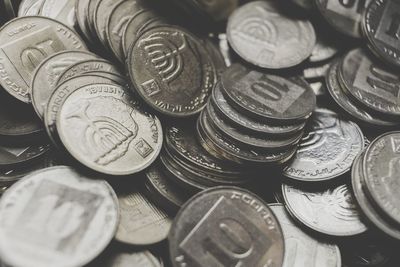 Full frame shot of coins