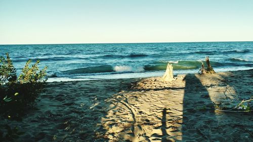 Scenic view of beach against sky