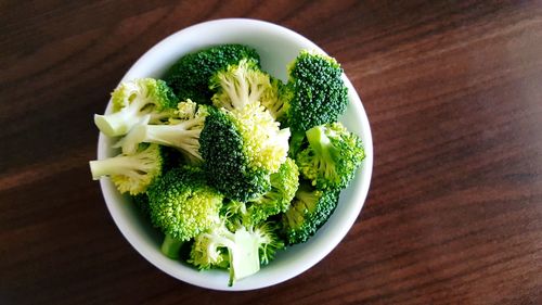 High angle view of chopped vegetables