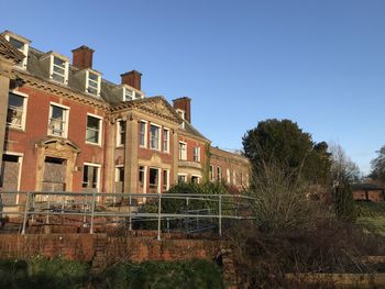 Low angle view of building against clear sky