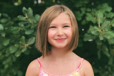 Close-up portrait of a smiling girl