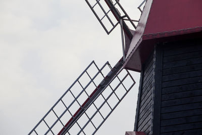 Low angle view of windmill