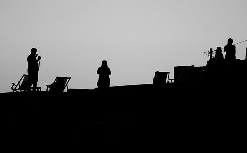 Low angle view of statue against sky