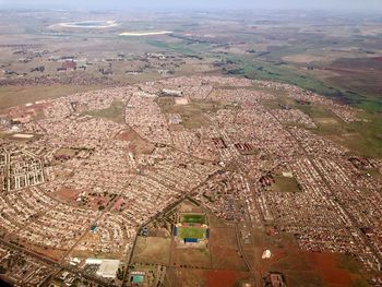 High angle view of townscape