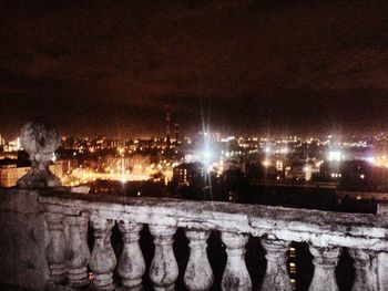 Illuminated cityscape at night