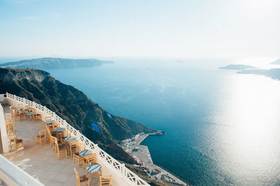 High angle view of sea against sky