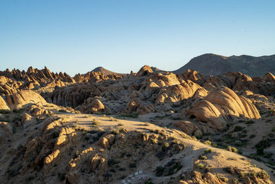 Scenic view of mountains against clear sky