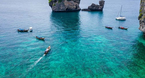 High angle view of  phi phi island krabi thailand 